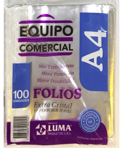 Folio A4 Equipo Comer X 100